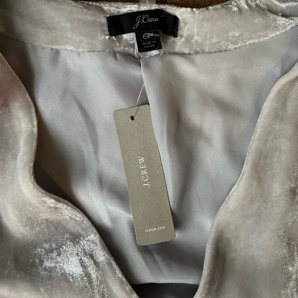 NWT J Crew Silver Velvet Wrap  Dress - Picture 6 of 9